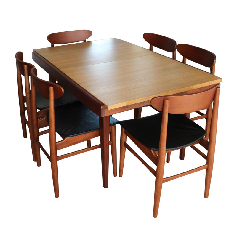 Mesa de comedor extensible vintage, Francia 1960