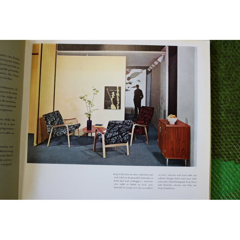 Ensemble de salon vintage en tissu vert par Cees Braakman pour Pastoe - 1950