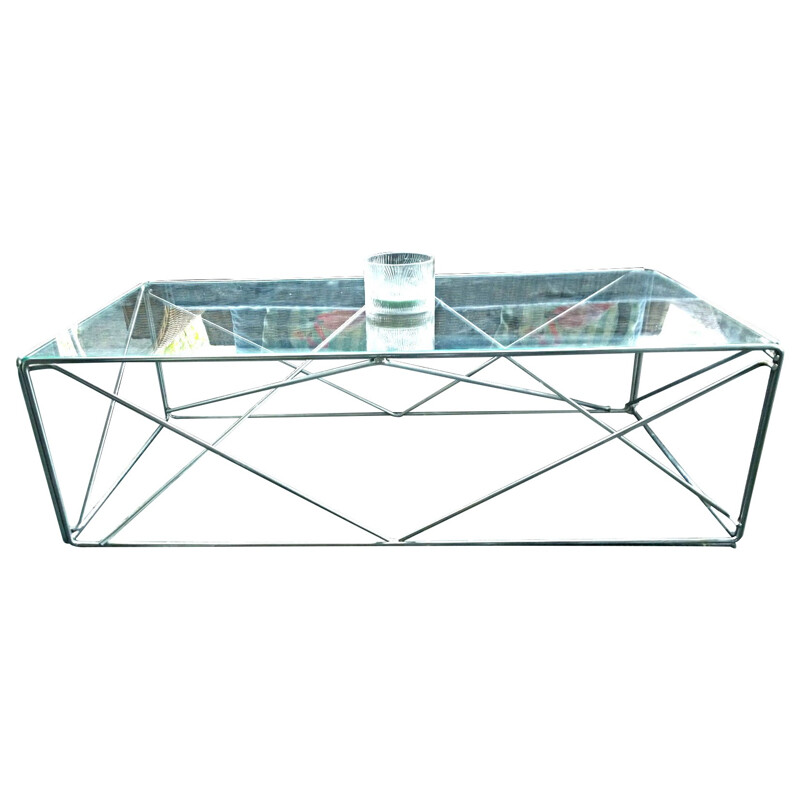 Rectangular coffee table in glass, Max SAUZE - 1970s