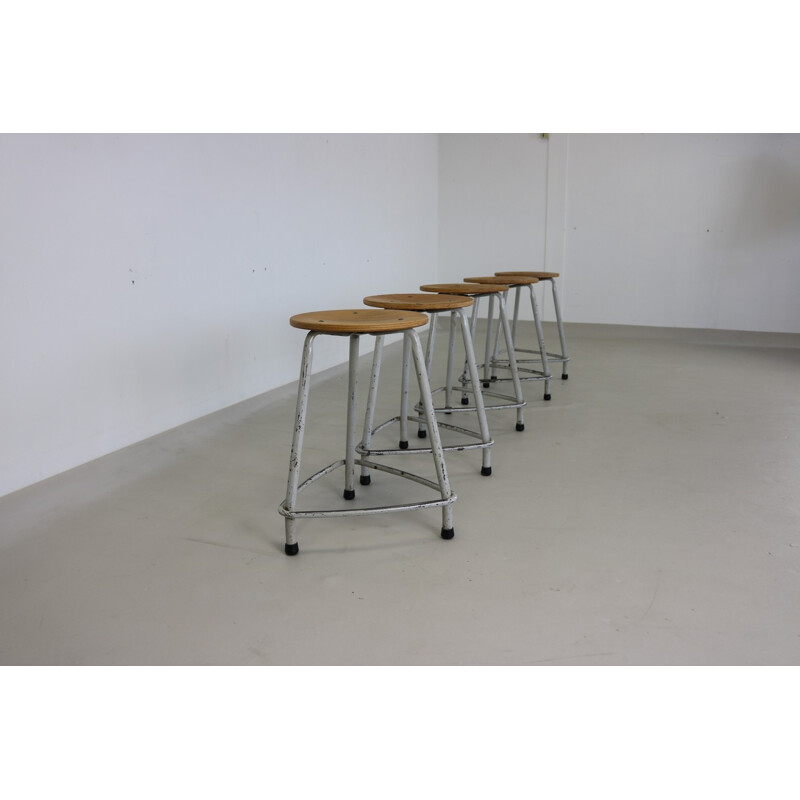 Set of 5 vintage stools by Friso Kramer for Ahrend De Cirkel - 1960s