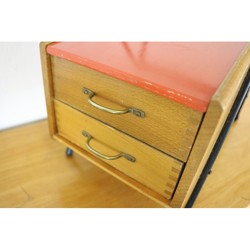 Small vintage storage sewing stand - 1950s 	 	 