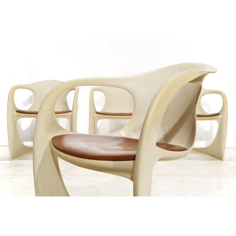 Set of 4 "Casalino" vintage armchairs by Alexander Begge for Casala - 1970s