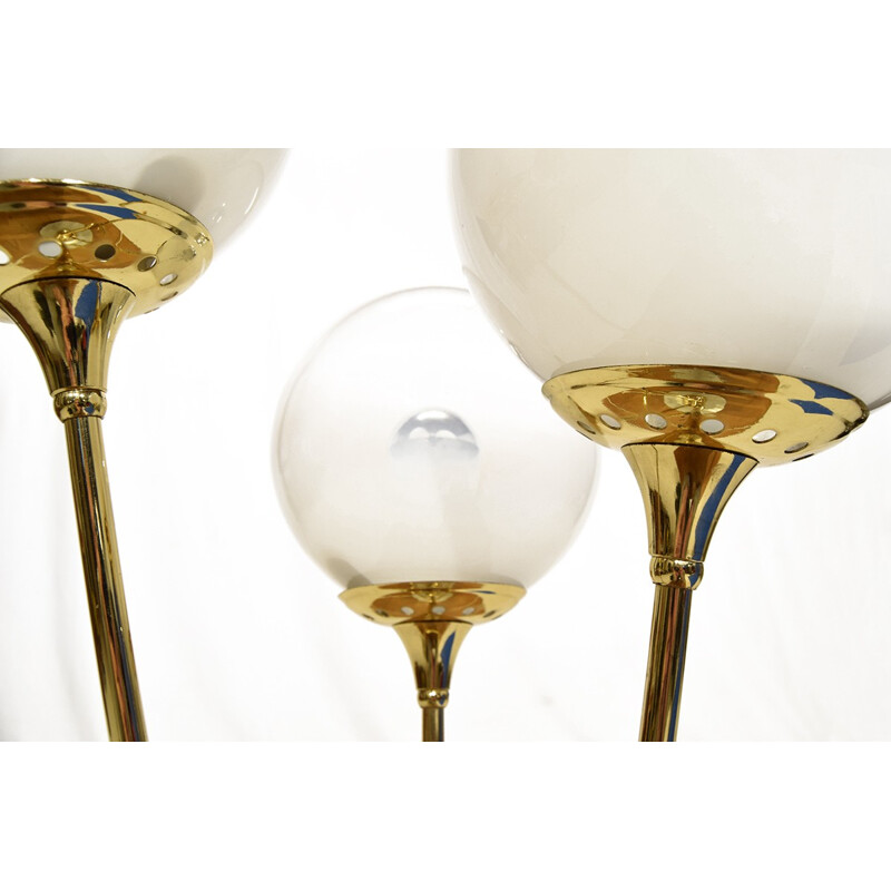 Lampe vintage italienne en laiton et en verre Murano - 1960