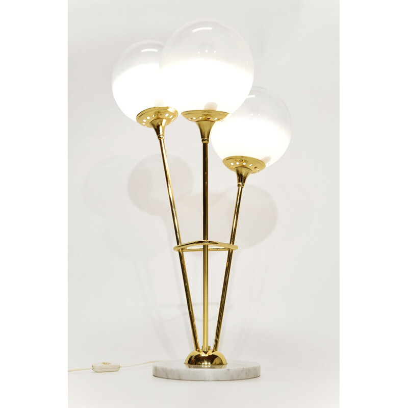 Italian Brass and Murano Glass table lamp - 1960s