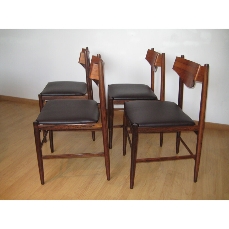 4 Rosewood Chairs by Gianfranco Frattini for Cassina - 1960s