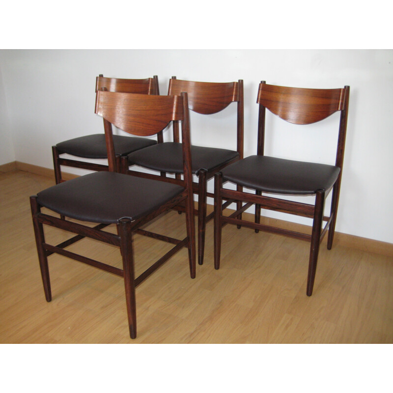 4 Rosewood Chairs by Gianfranco Frattini for Cassina - 1960s