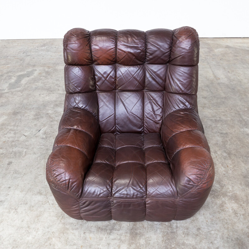 Set of 2 Cubistic vintage patchwork lounge armchairs - 1960s