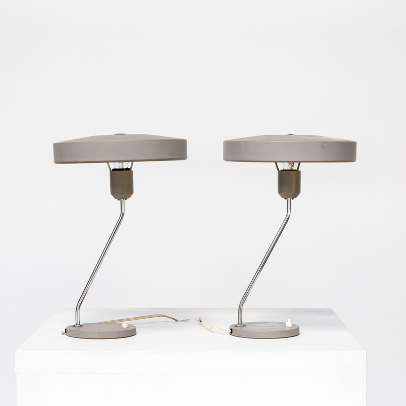 Suite de 2 Lampe de table de Louis Kalff pour Philips - 1960