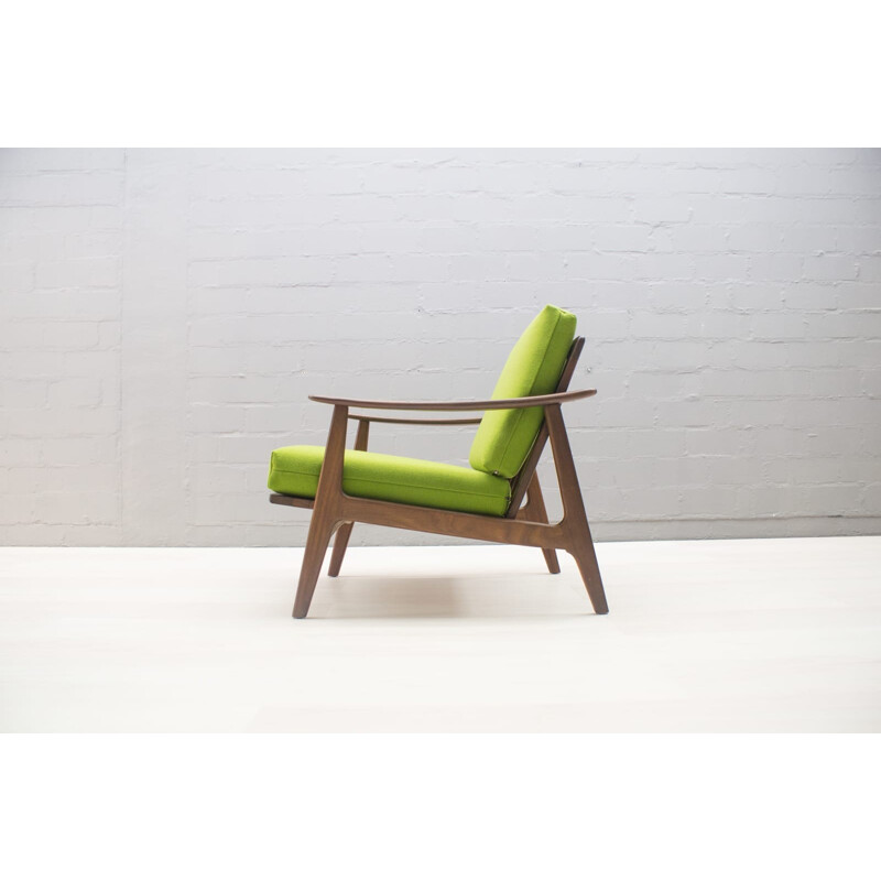 Paire de fauteuils scandinave vert vintage - 1950