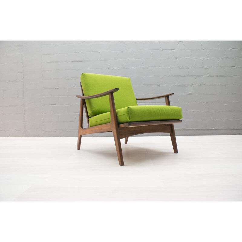 Paire de fauteuils scandinave vert vintage - 1950