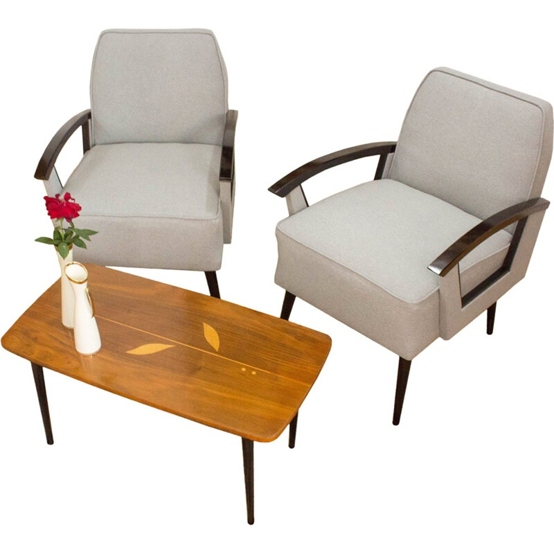 Vintage pair of belgian armchairs - 1960s