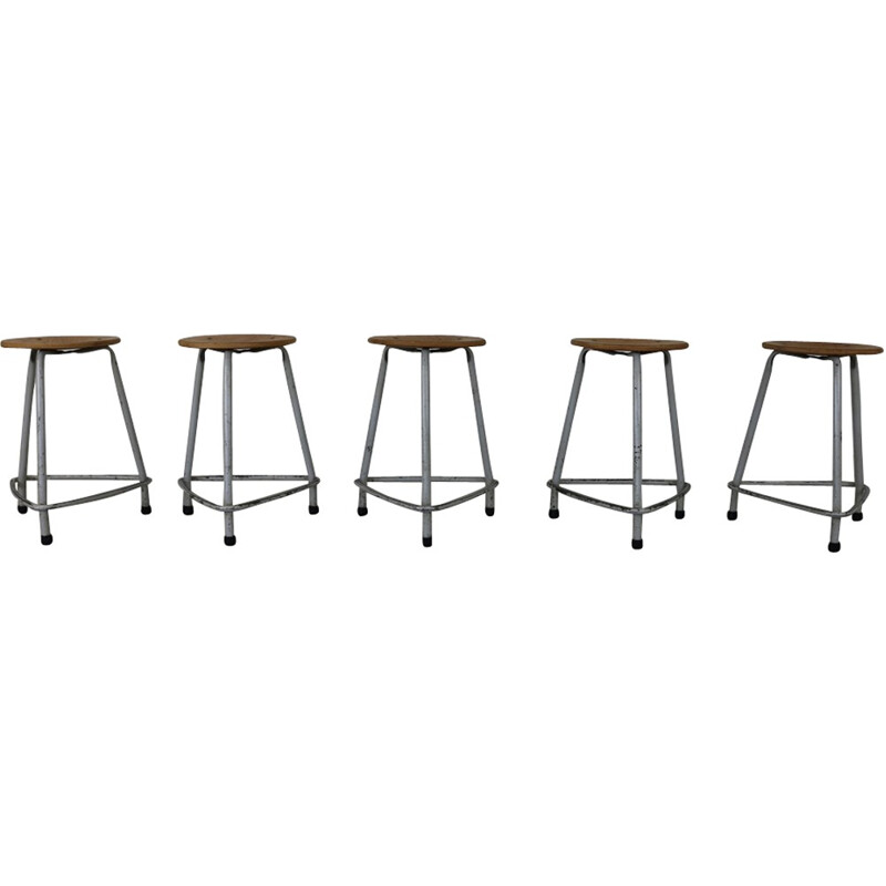 Set of 5 vintage stools by Friso Kramer for Ahrend De Cirkel - 1960s