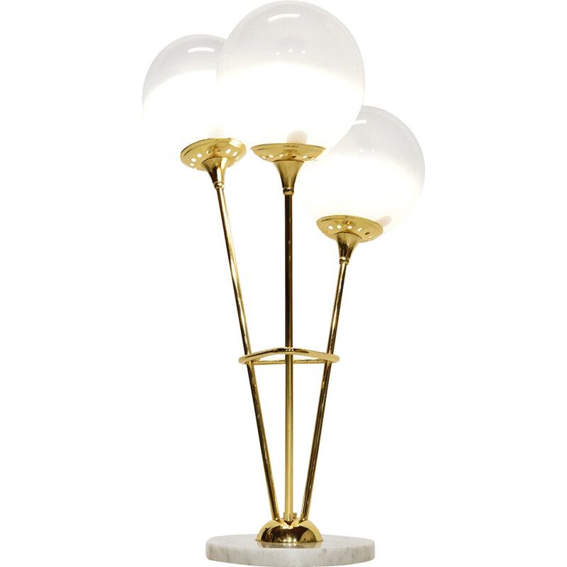 Italian Brass and Murano Glass table lamp - 1960s