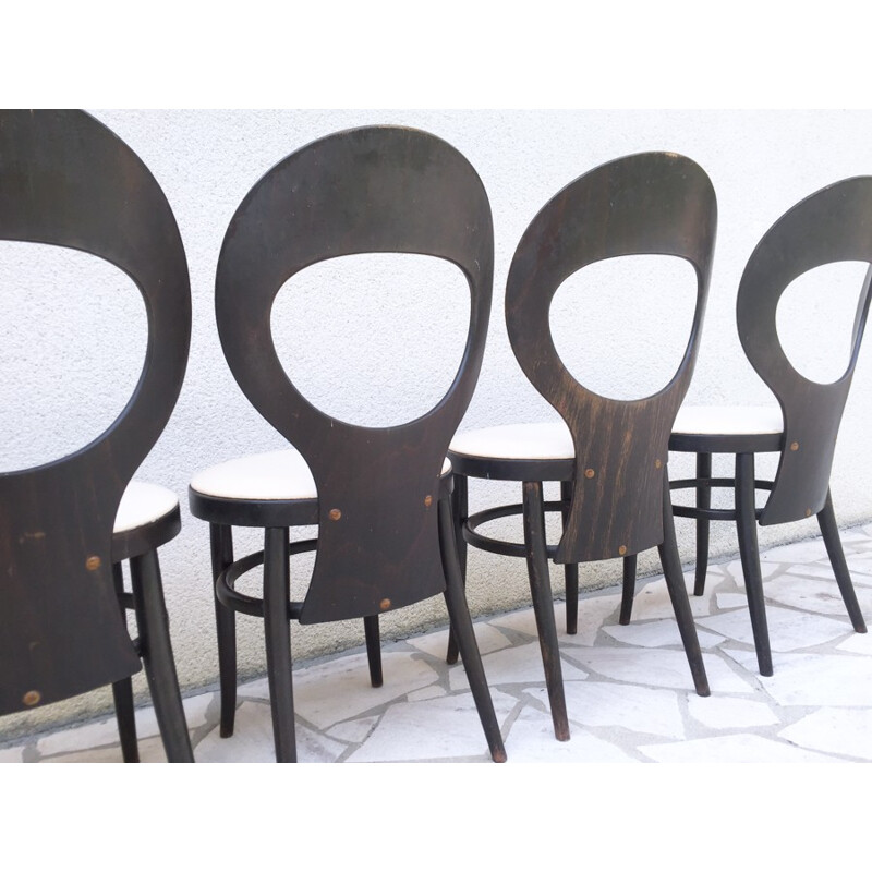 Set of 4 Baumann chair "Mouette" model - 1970s