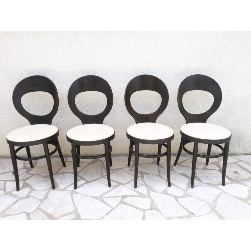 Set of 4 Baumann chair "Mouette" model - 1970s