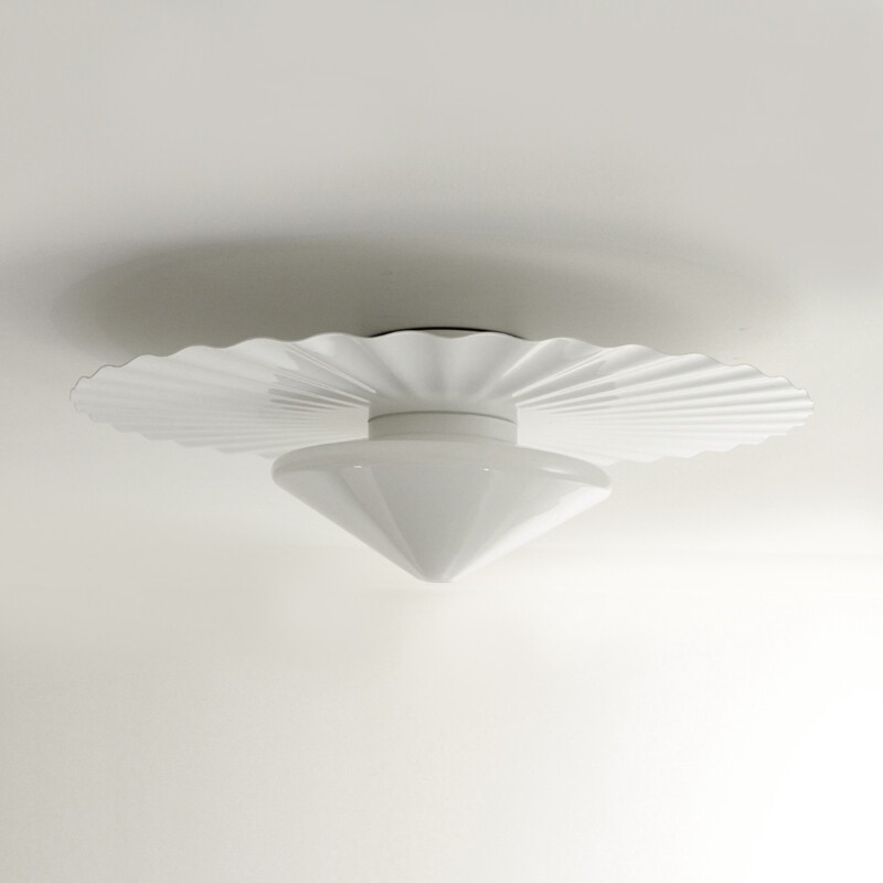 Vintage white ceiling lamp by Achille Castiglioni for Flos - 1980s