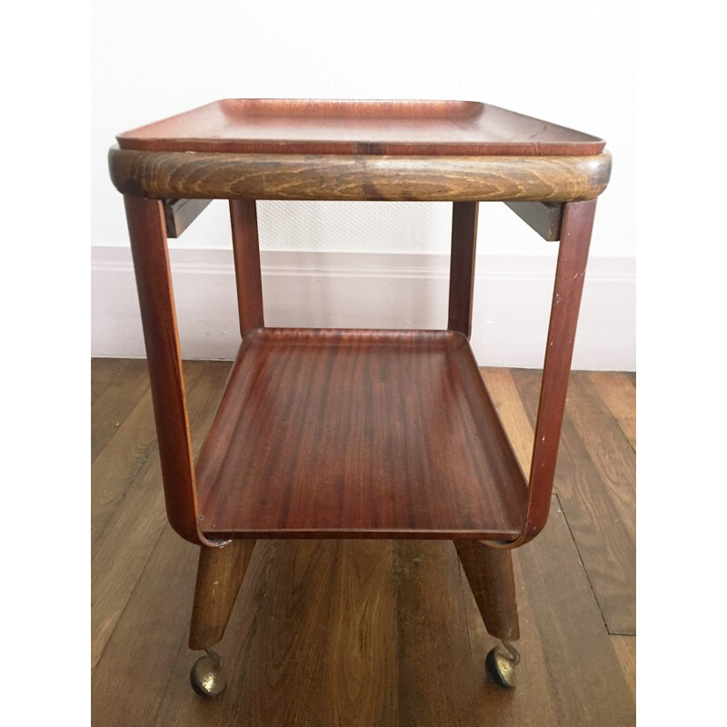 Vintage Scandinavian serving table on wheels - 1960s