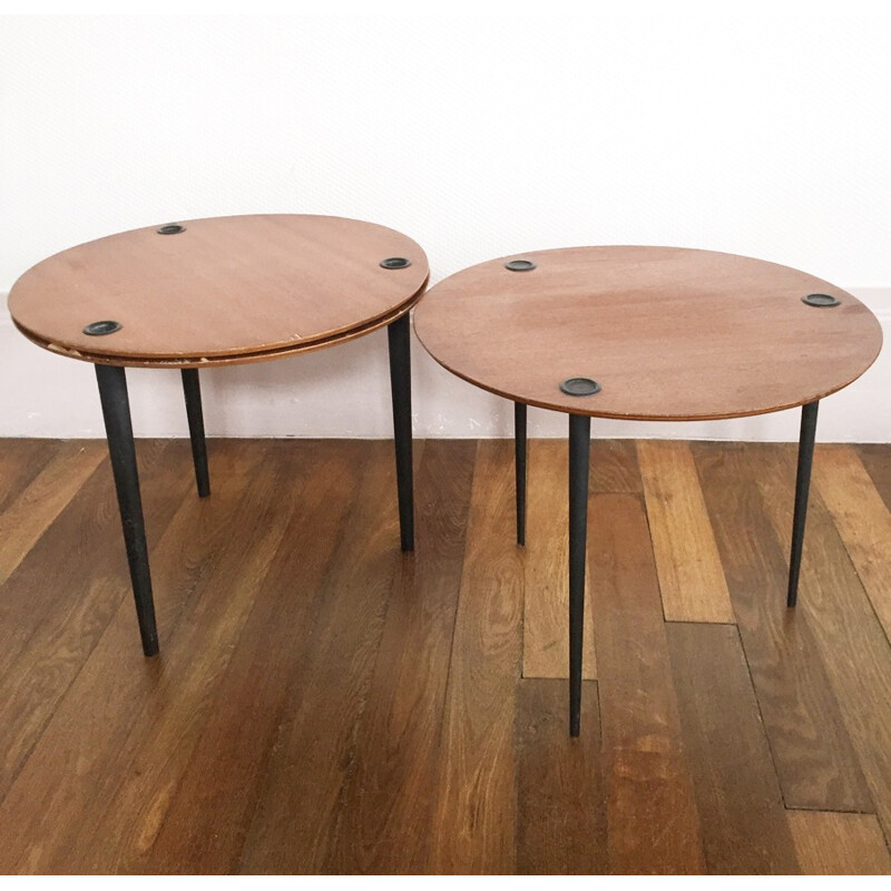 Set of 3 "Partroy" nesting tables by Pierre Cruège for Formes - 1950s