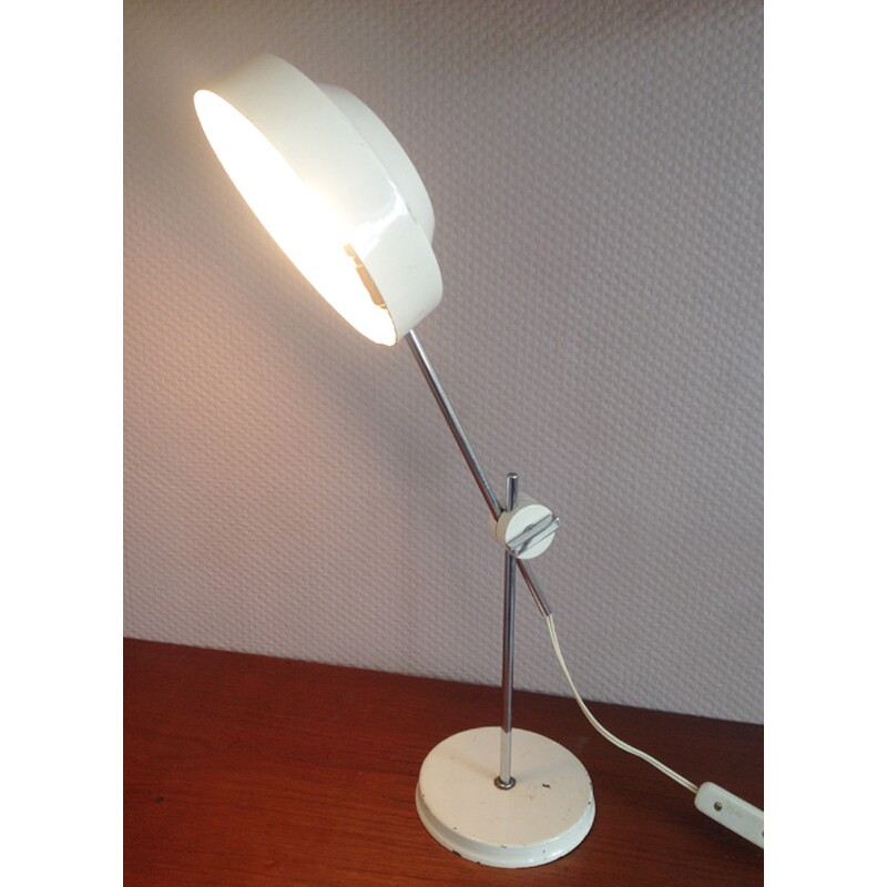 Vintage Scandinavian White Desk Lamp - 1970s