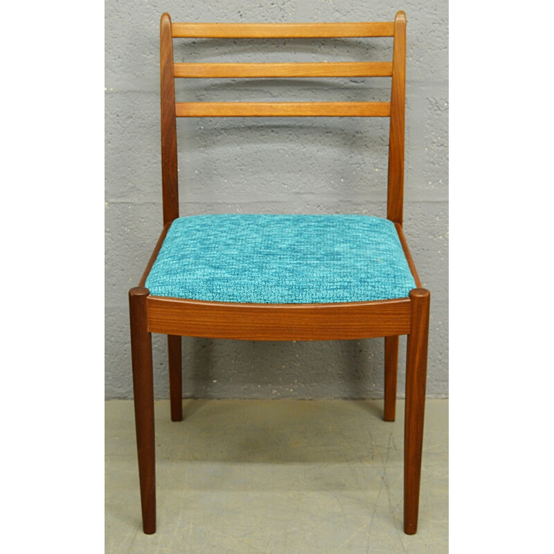 Set of 4 vintage teak and fabric dining chairs by G-Plan - 1960s