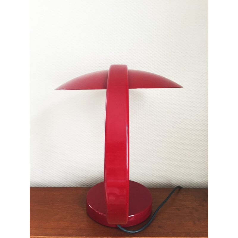 Lampe de bureau vintage rouge par Pierre Disderot - 1980