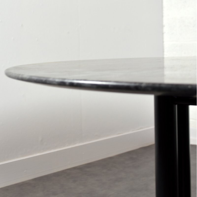 Vintage dining table made of marble and metal - 1980s