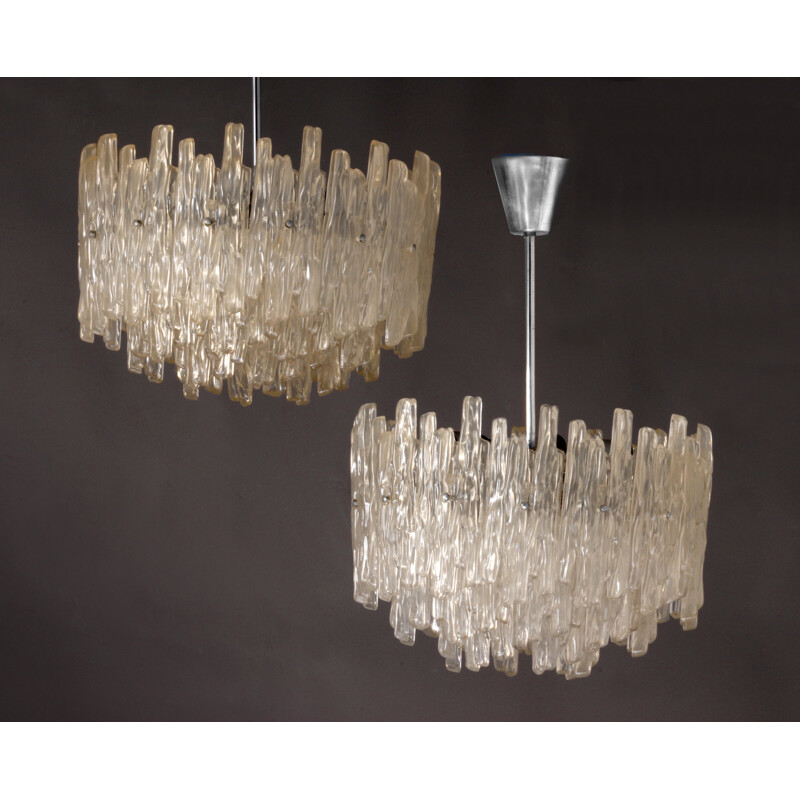 Vintage chandelier in plastic and metal by Vest - 1960s