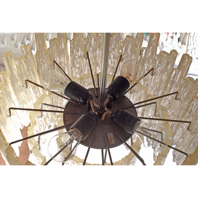 Vintage chandelier in plastic and metal by Vest - 1960s