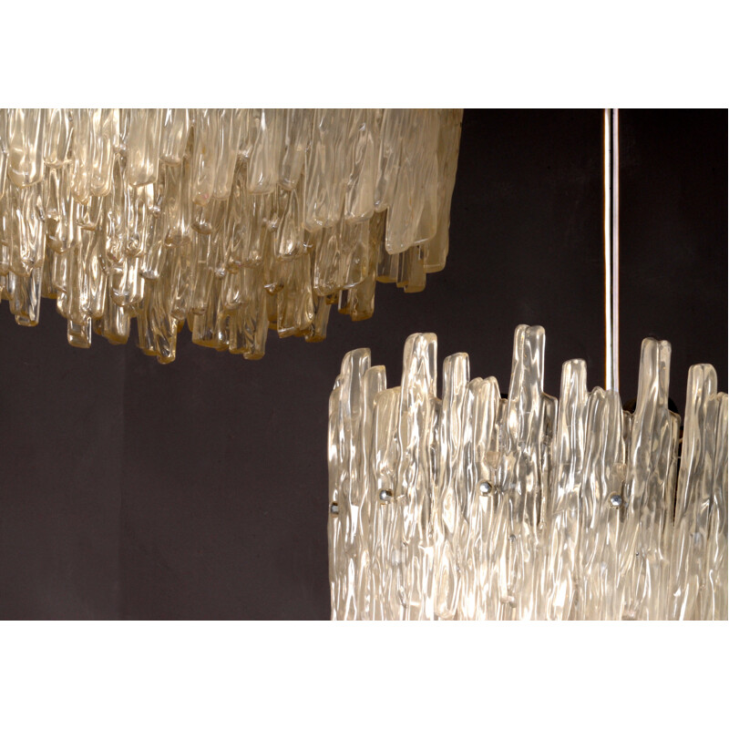 Vintage chandelier in plastic and metal by Vest - 1960s