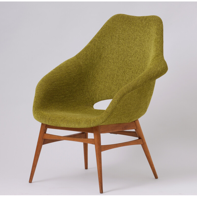 Vintage green armchair by Miroslav Navratil - 1960s