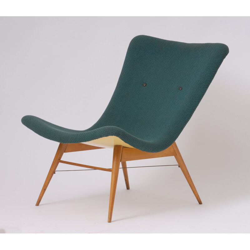 Chaise vintage en tissu bleu de Navratil - 1960