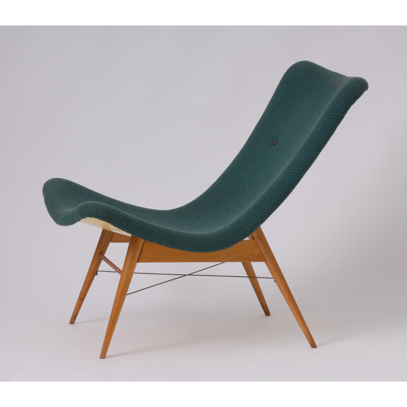 Chaise vintage en tissu bleu de Navratil - 1960