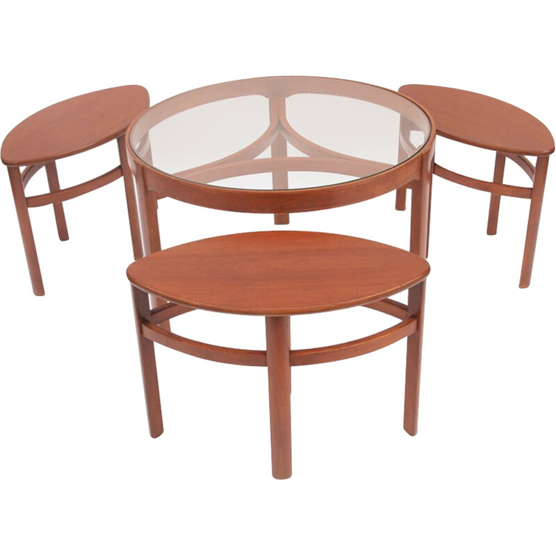Round coffee table and nesting - 1950s