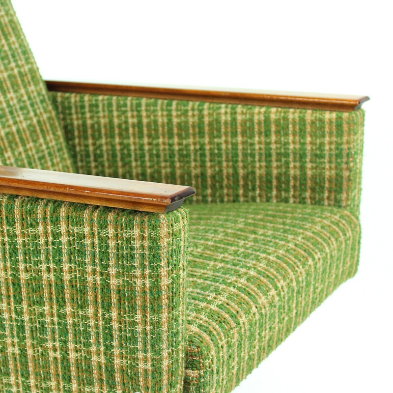 Pair of Green Swivel Club armchairs, Czechoslovakia - 1960s