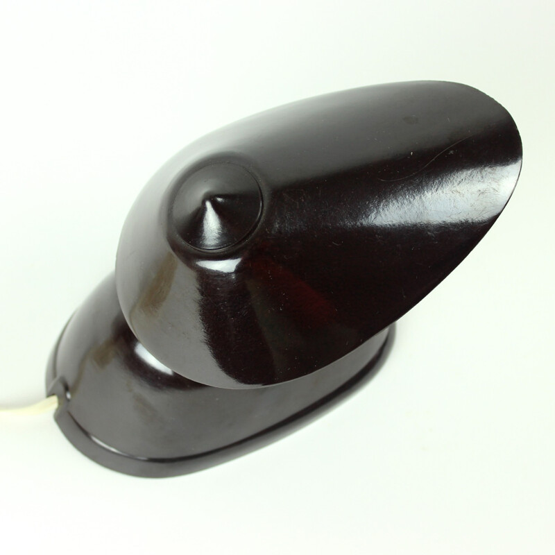 Black Bakelite Office Lamp, Bauhaus Team, Czechoslovakia - 1930s