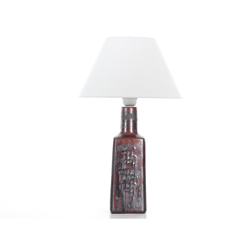 Scandinavische vintage lamp in rood en grijs keramiek, 1960