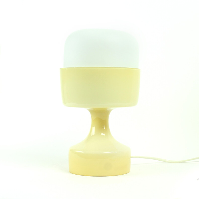 White or Cream Glass Lamp by Ivan Jakes for Osvětlovací Sklo, Czechoslovakia - 1970s