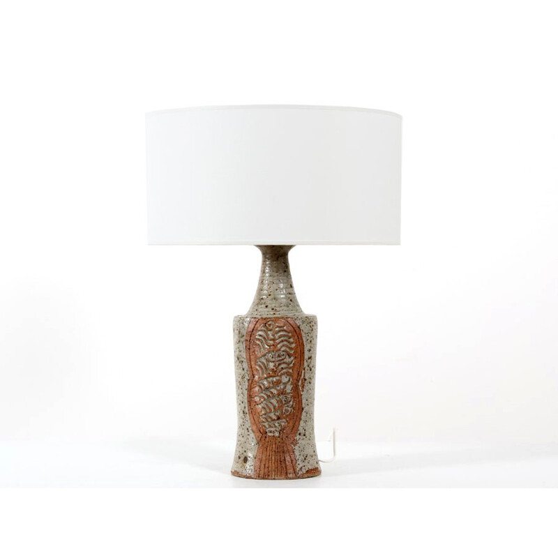 Large Scandinavian ceramic table lamp - 1970s