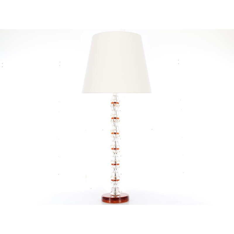 Grande lampe vintage en cristal de Cark Fagerlund - 1960
