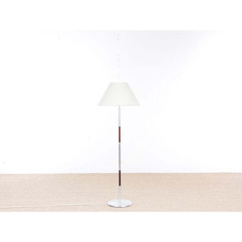 Scandinavian Floor lamp made of Rio rosewood and aluminium - 1970s