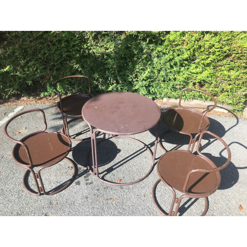 Garden table and armchairs by Gaé Aulenti - 1970s