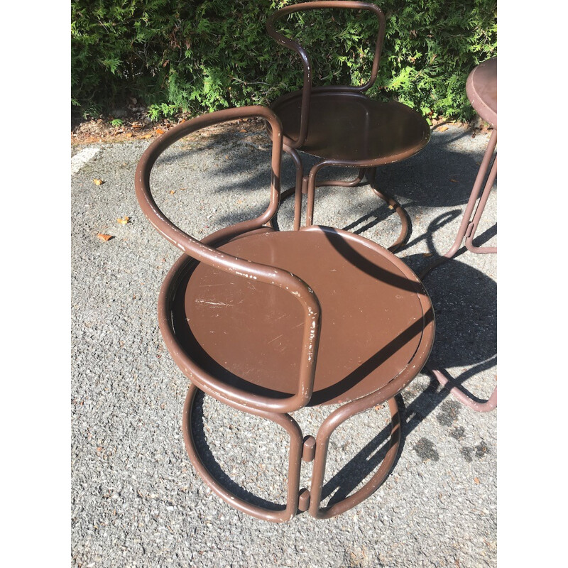 Garden table and armchairs by Gaé Aulenti - 1970s