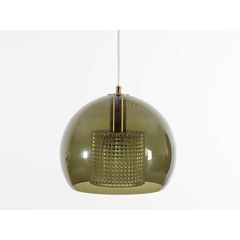 Green glass hanging lamp by Carl Fagerlund for Orrefors - 1960s