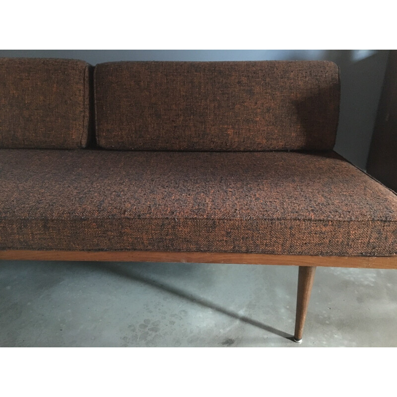 Canapé vintage en tissu orange - 1960