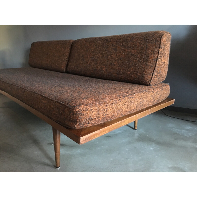 Vintage sofa in orange fabric - 1960s