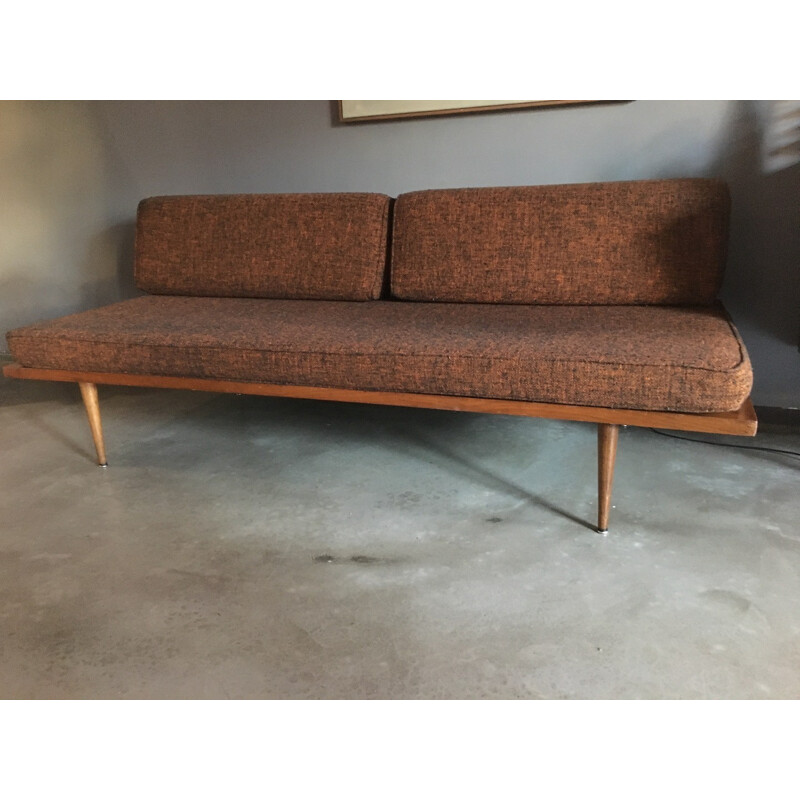 Vintage sofa in orange fabric - 1960s