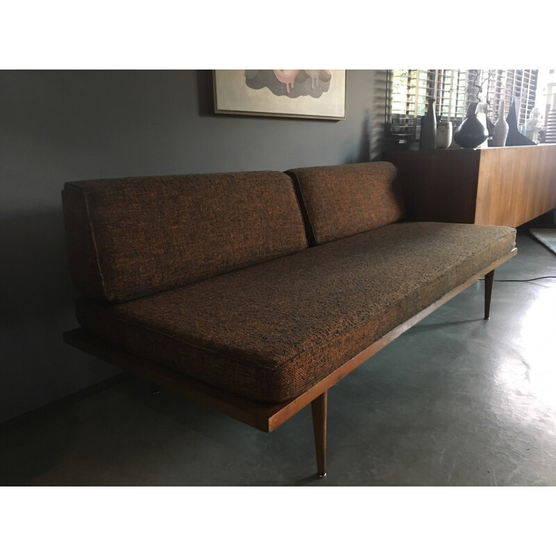 Vintage sofa in orange fabric - 1960s