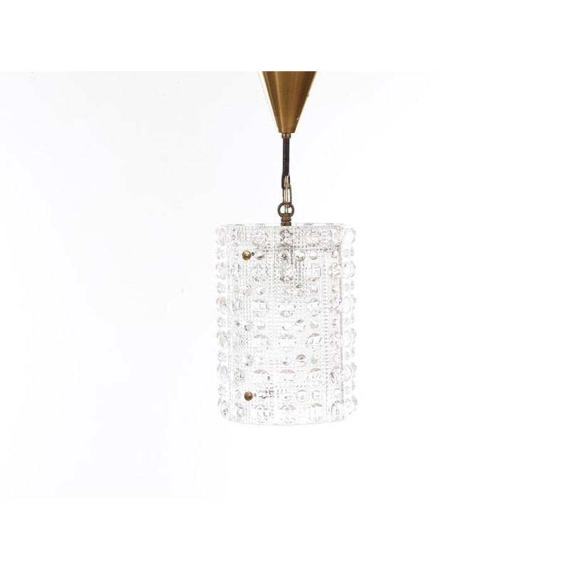 Scandinavian glass hanging lamp Cristal model - 1960s