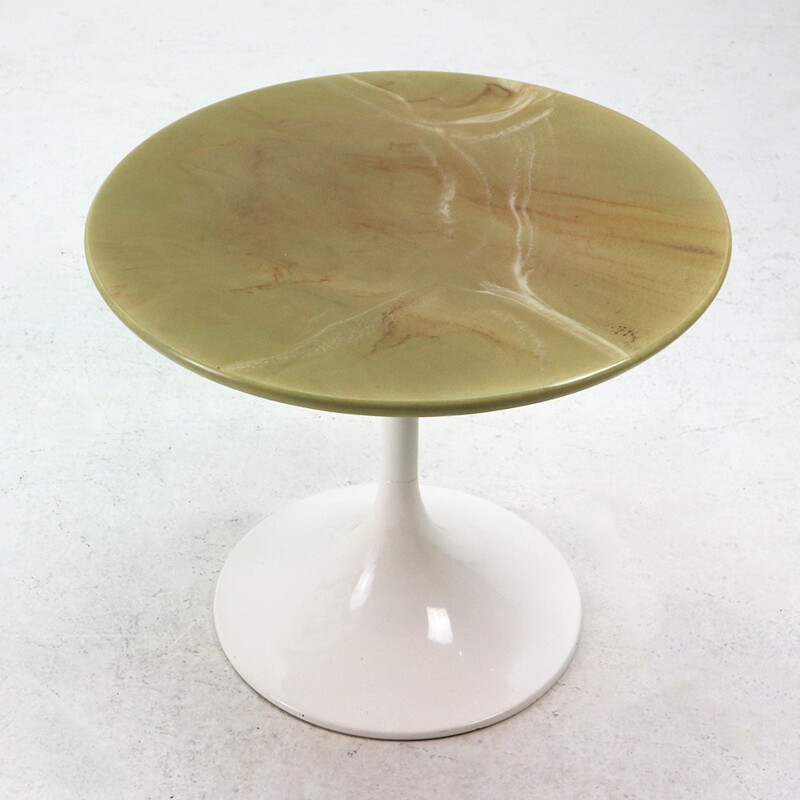 Table tulipe avec plateau en marbre artificiel - 1970