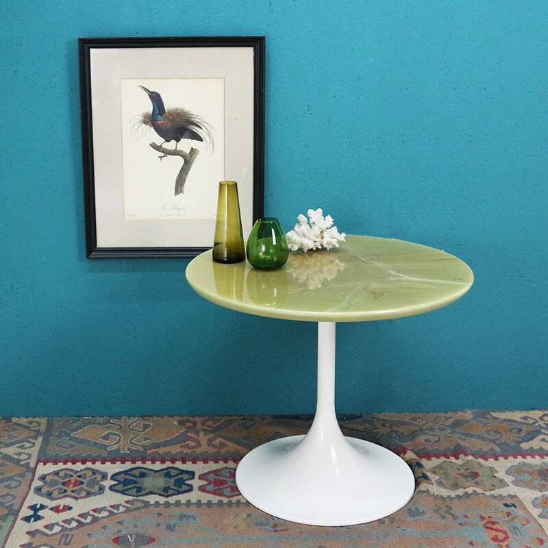 Tulip table with artificial marble top - 1970s